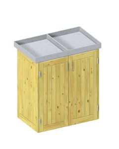 Binto Mülltonnenbox Nadelholz 2er-Box mit Pflanzenschale (5107)