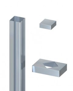 SYSTEM Eck-Klemmpfosten Edelstahl-Ummantelungsset 1367